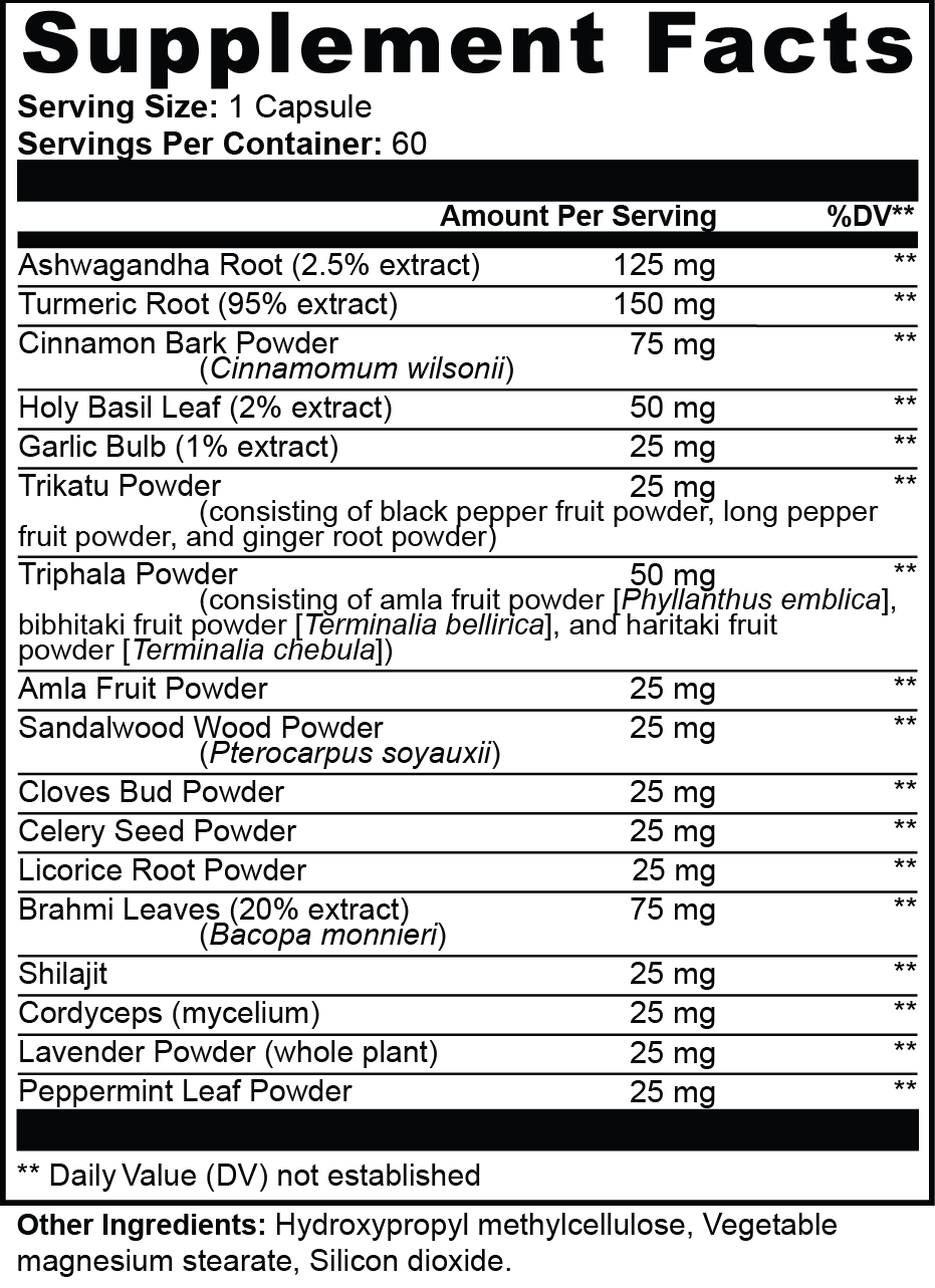 Ayurvedic Complex – Traditional Herbal Blend – 60 Capsules