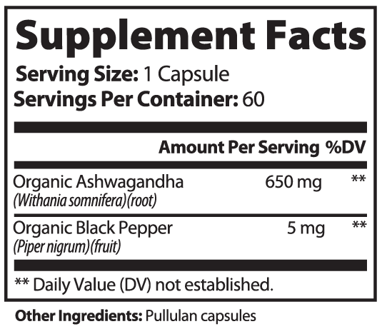 Ashwagandha with Black Pepper – 60 Capsules