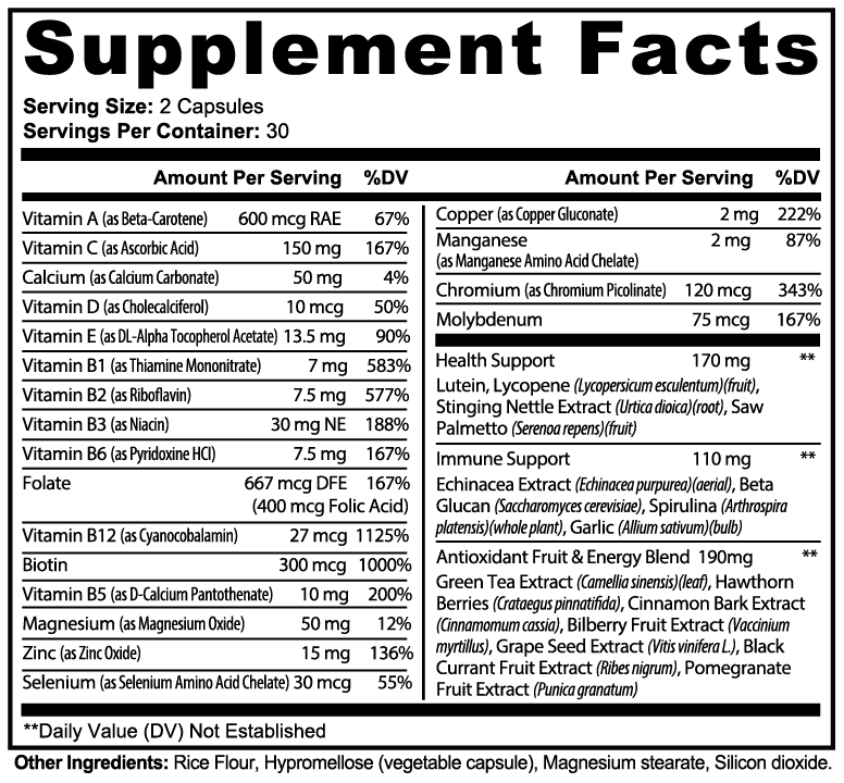Complete Multivitamin with Minerals & Botanicals – 60 Capsules