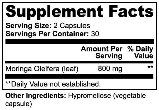Moringa – Moringa Oleifera Leaf – 60 Capsules