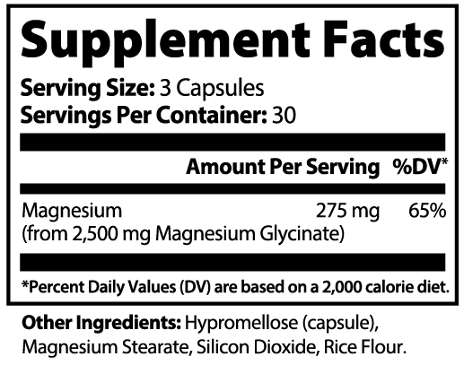 Magnesium Glycinate 275mg – High Absorption Magnesium for Sleep, Relaxation & Muscle Support – 90 Capsules