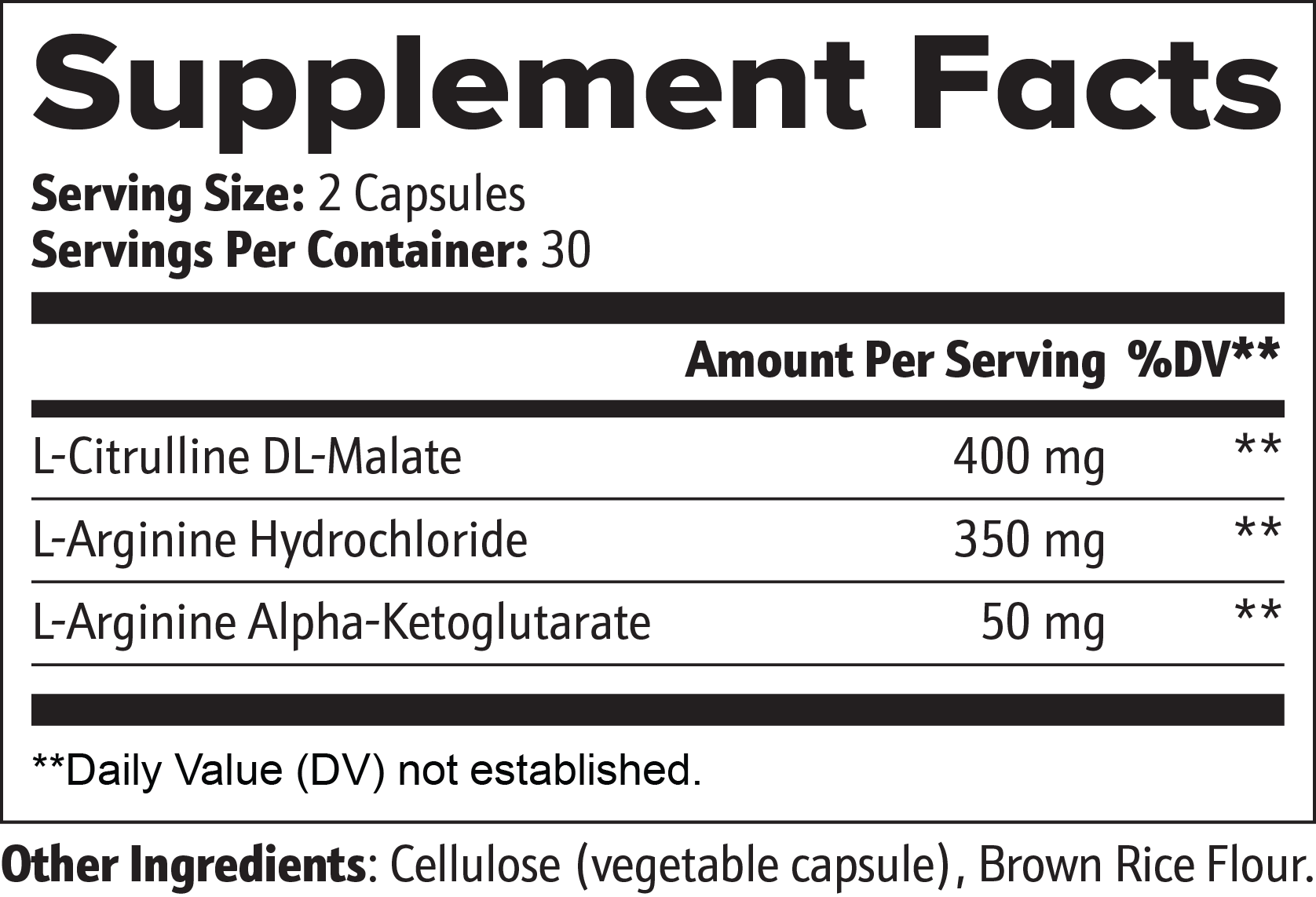 L-Citrulline & L-Arginine Stack – Performance Amino Acid Blend – 60 Capsules