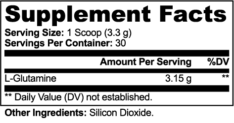 L-Glutamine Powder – 3.15g Per Serving – 30 Servings