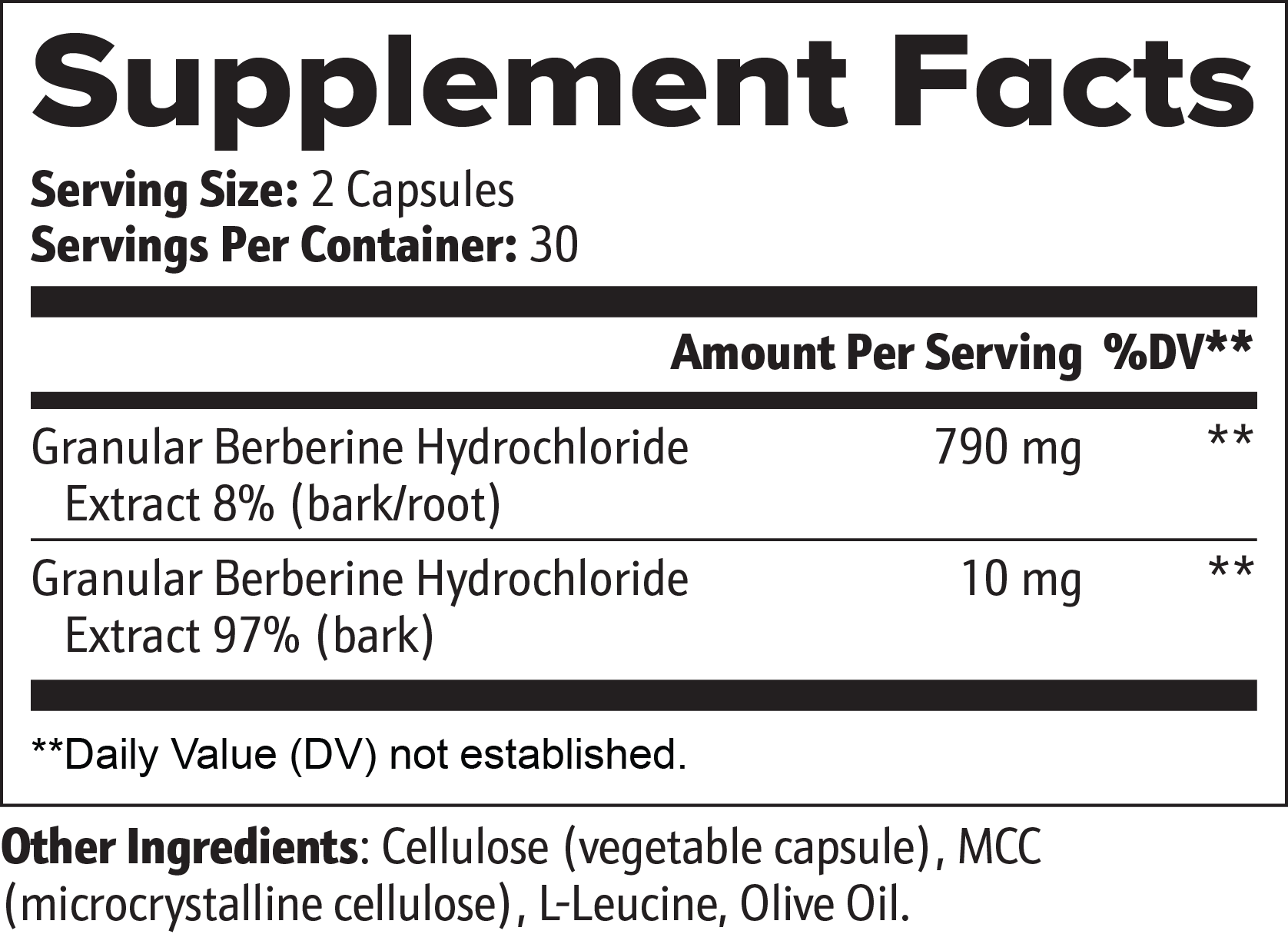 Berberine HCl Capsules – Metabolic Wellness Support – 60 Capsules