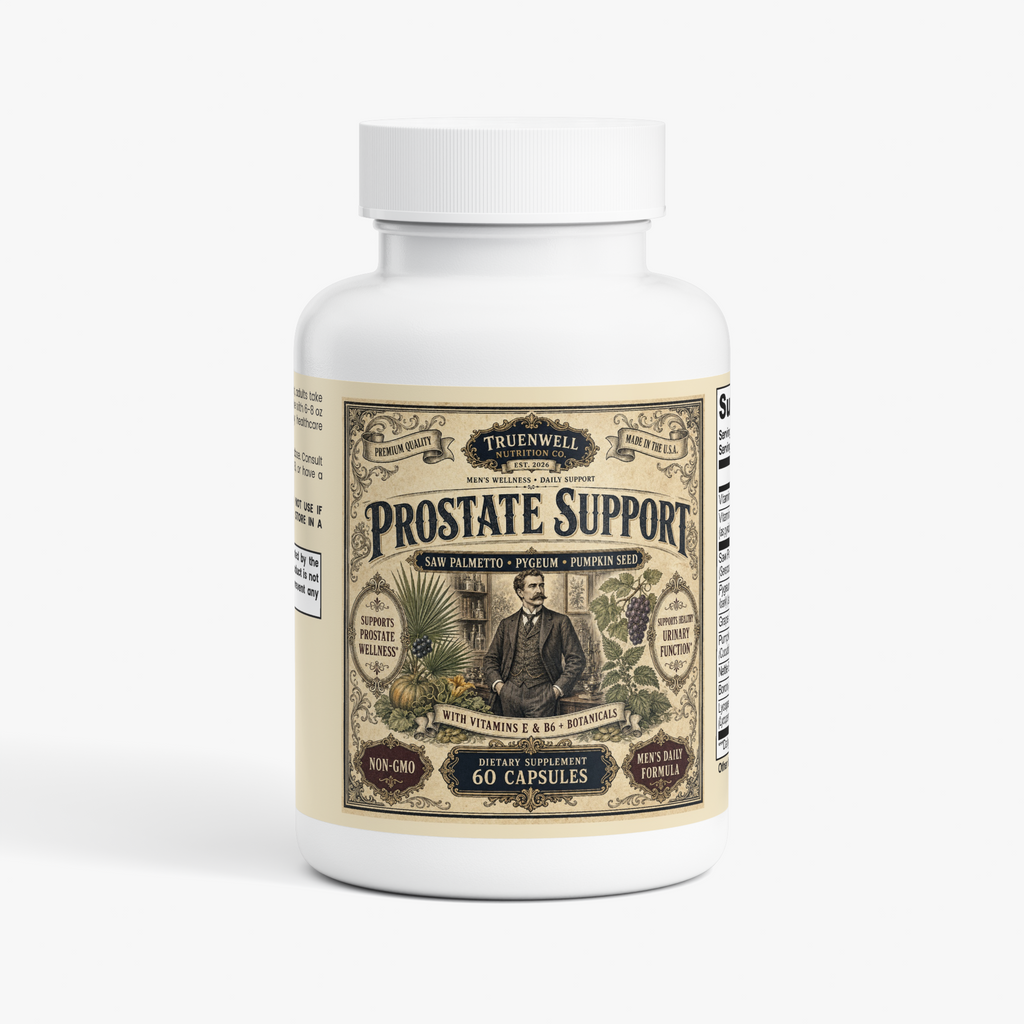 Front view of TRUENWELL Prostate Support supplement bottle
