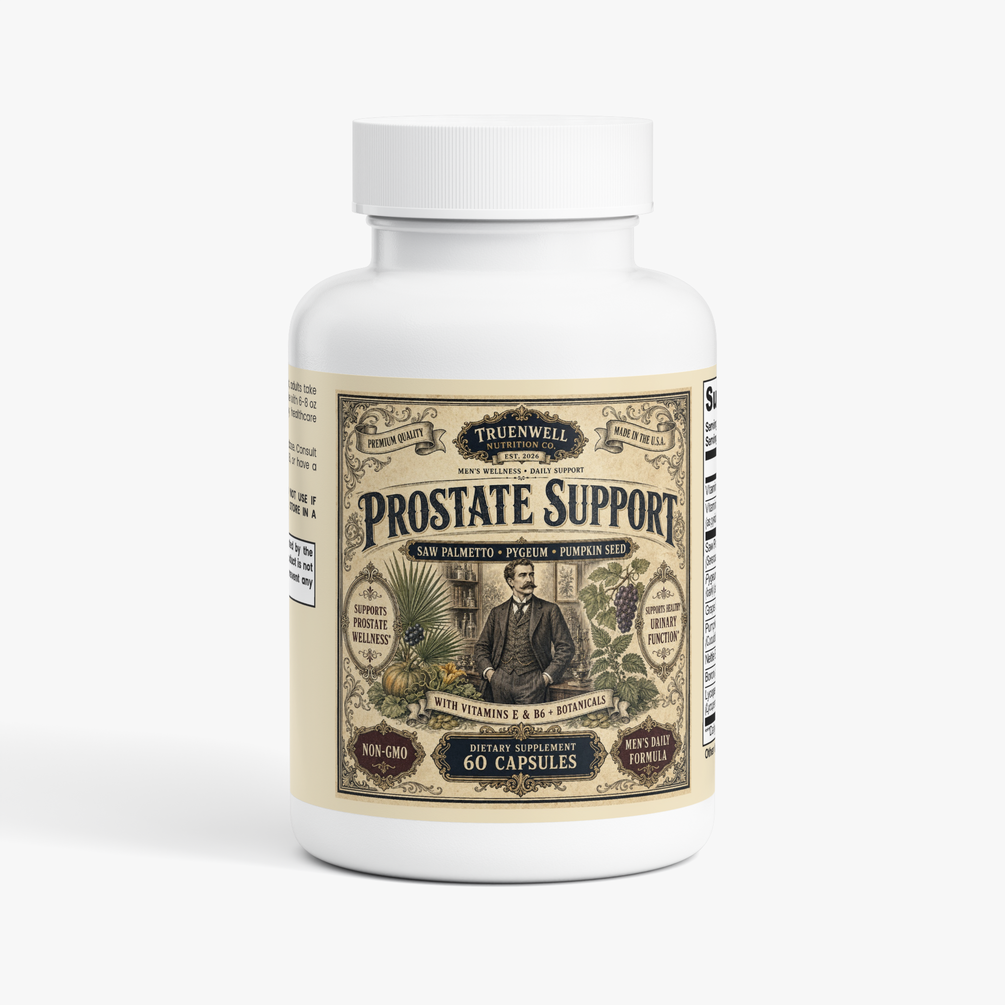 Front view of TRUENWELL Prostate Support supplement bottle
