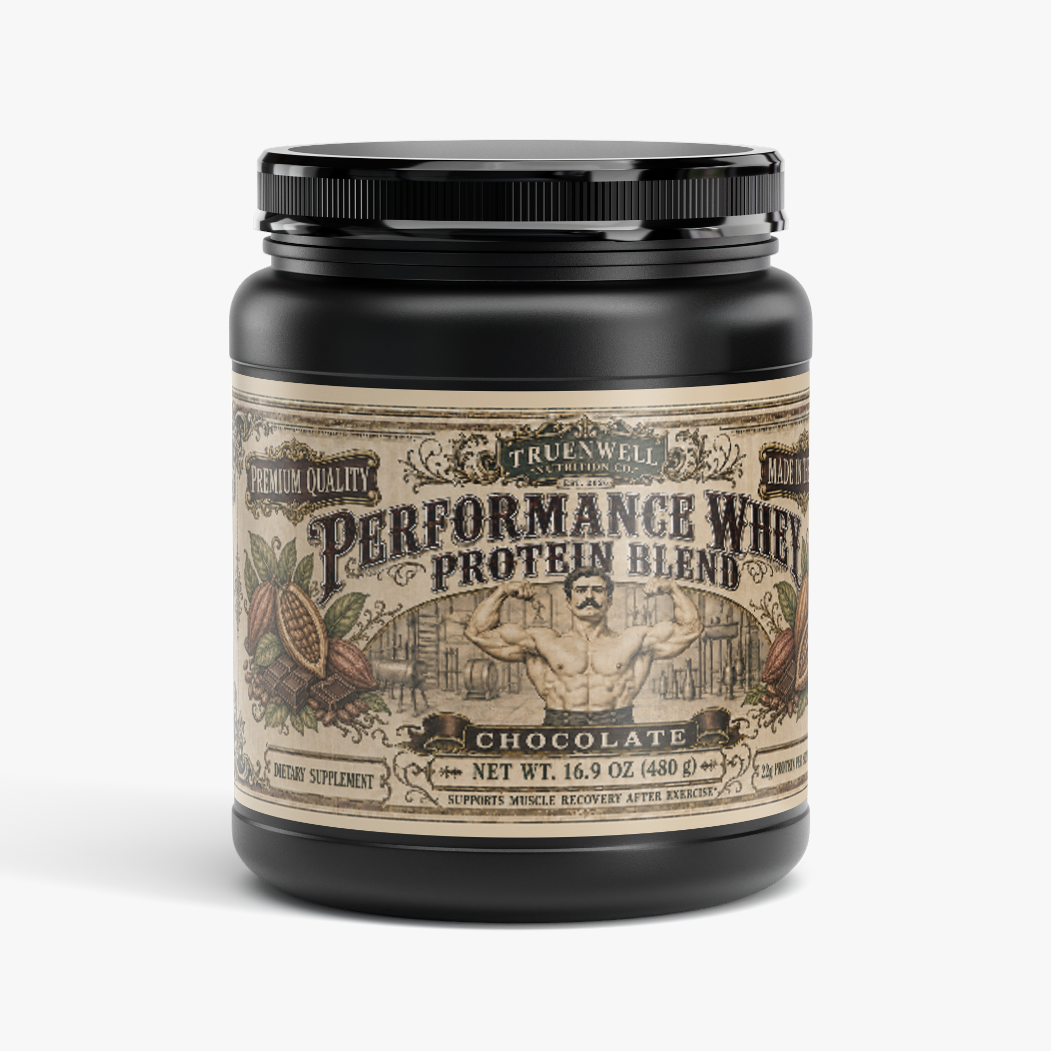 TRUENWELL Performance Whey Protein Blend in chocolate flavor
