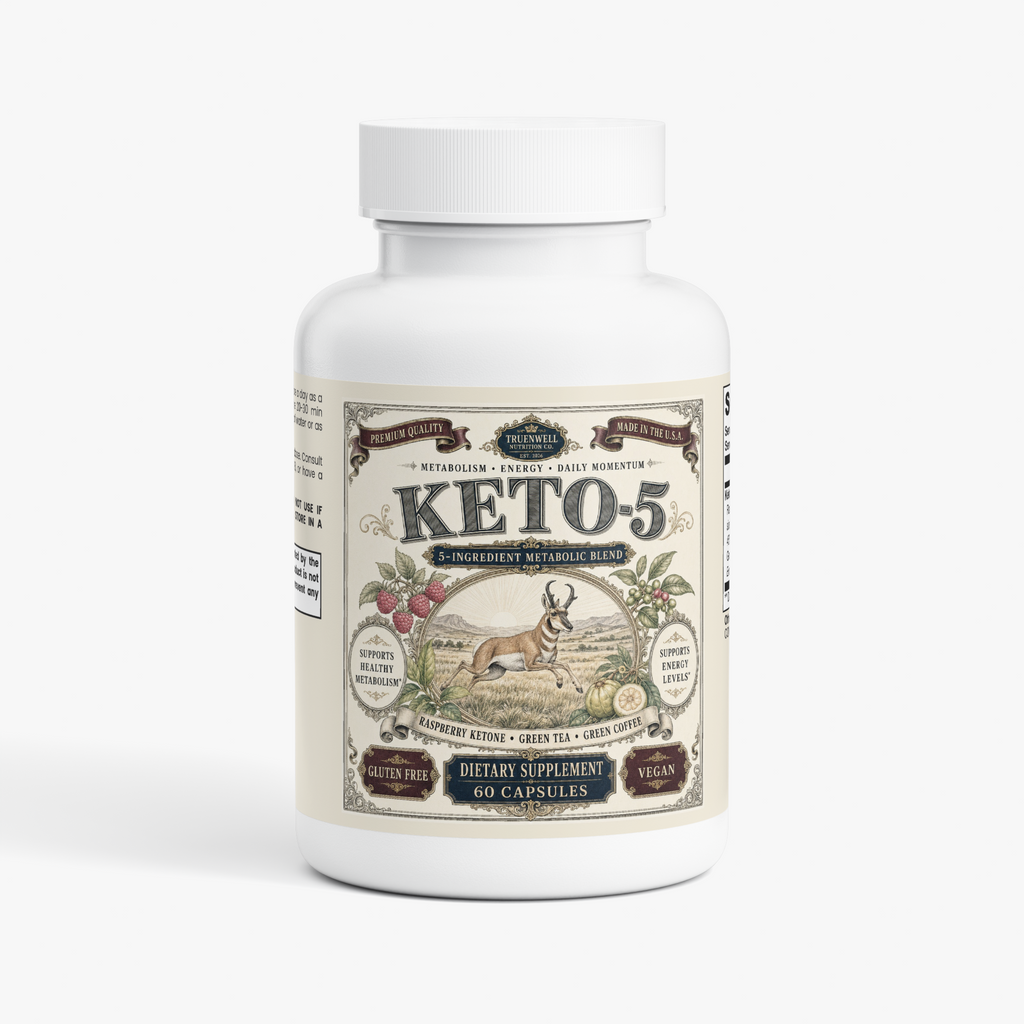 TRUENWELL Keto-5 metabolism and energy support supplement, 60 vegan capsules
