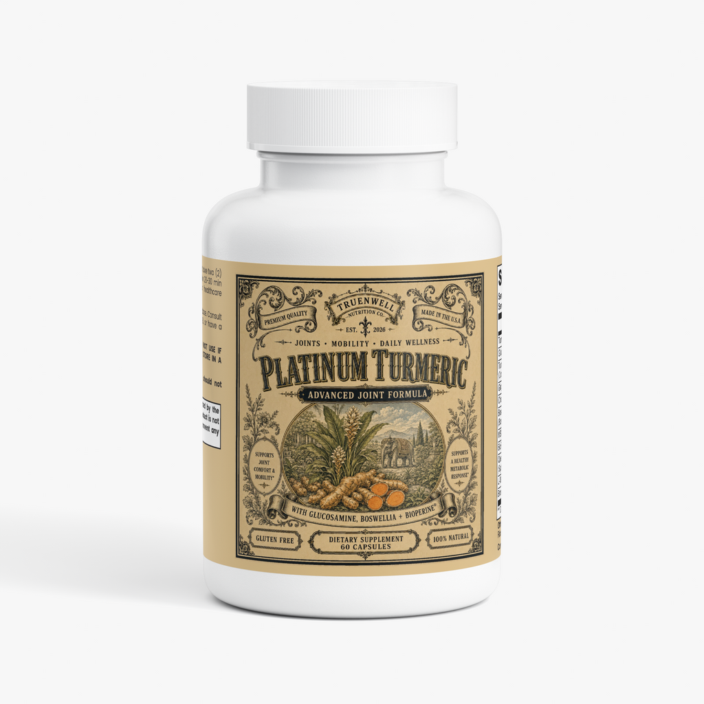 TRUENWELL Platinum Turmeric joint support with glucosamine and Boswellia – 60 capsules
